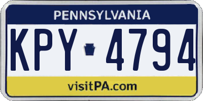 PA license plate KPY4794
