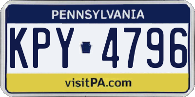 PA license plate KPY4796