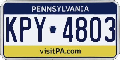PA license plate KPY4803