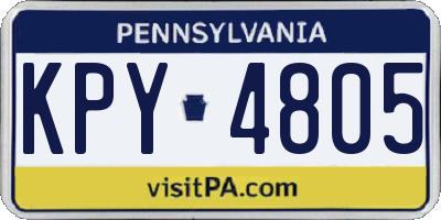 PA license plate KPY4805