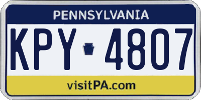 PA license plate KPY4807