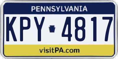 PA license plate KPY4817