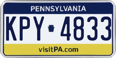 PA license plate KPY4833