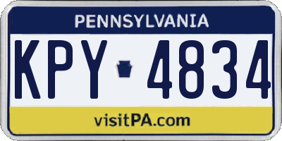 PA license plate KPY4834