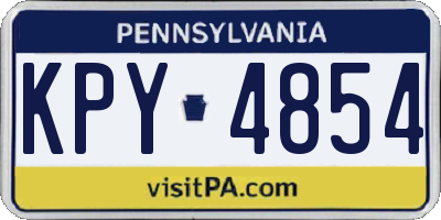 PA license plate KPY4854