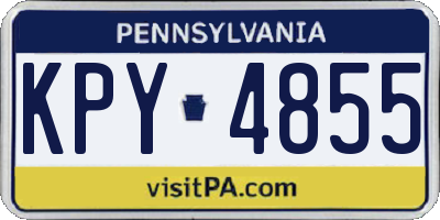 PA license plate KPY4855