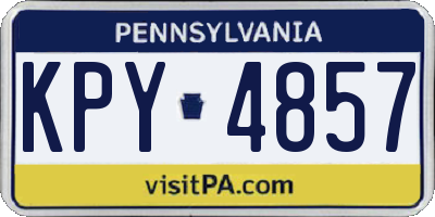 PA license plate KPY4857