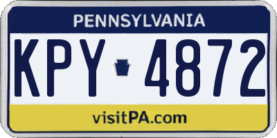 PA license plate KPY4872