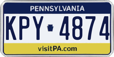 PA license plate KPY4874