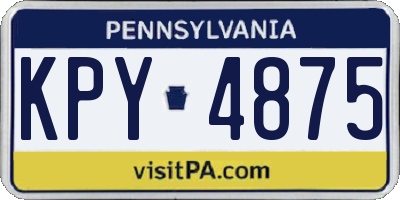 PA license plate KPY4875