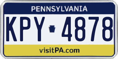 PA license plate KPY4878