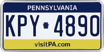 PA license plate KPY4890