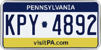 PA license plate KPY4892