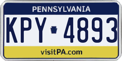 PA license plate KPY4893