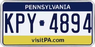 PA license plate KPY4894