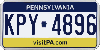 PA license plate KPY4896
