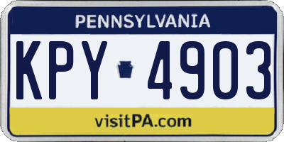 PA license plate KPY4903