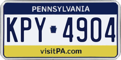 PA license plate KPY4904