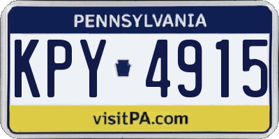 PA license plate KPY4915