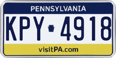 PA license plate KPY4918