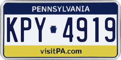 PA license plate KPY4919