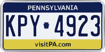 PA license plate KPY4923
