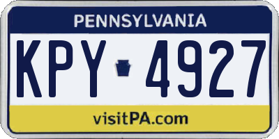 PA license plate KPY4927