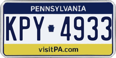 PA license plate KPY4933