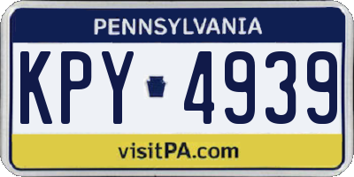 PA license plate KPY4939