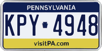 PA license plate KPY4948