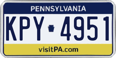 PA license plate KPY4951