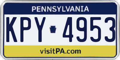 PA license plate KPY4953