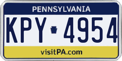 PA license plate KPY4954