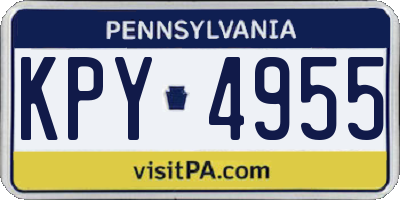 PA license plate KPY4955