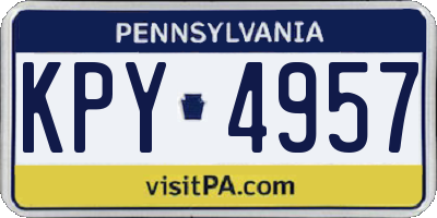 PA license plate KPY4957