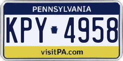 PA license plate KPY4958