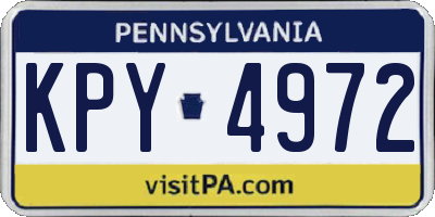 PA license plate KPY4972