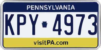 PA license plate KPY4973