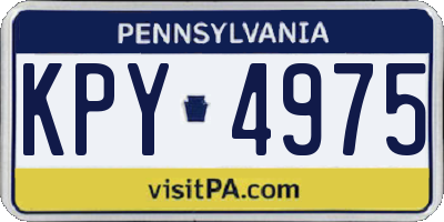 PA license plate KPY4975