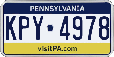 PA license plate KPY4978