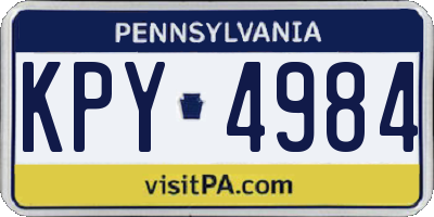 PA license plate KPY4984