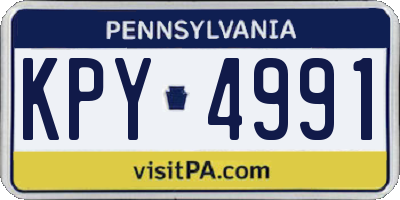 PA license plate KPY4991