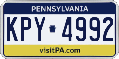 PA license plate KPY4992