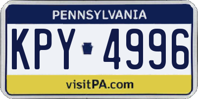 PA license plate KPY4996