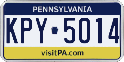 PA license plate KPY5014