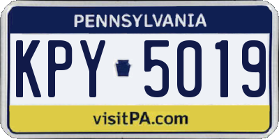 PA license plate KPY5019