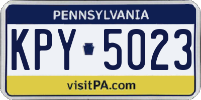 PA license plate KPY5023