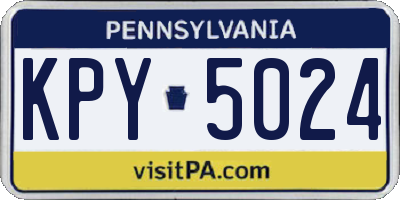 PA license plate KPY5024