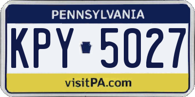 PA license plate KPY5027