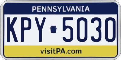 PA license plate KPY5030